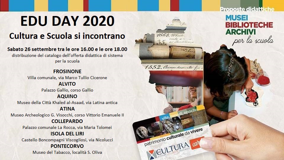 Edu day 2020 – Cultura e scuola si incontrano – sabato 26 settembre